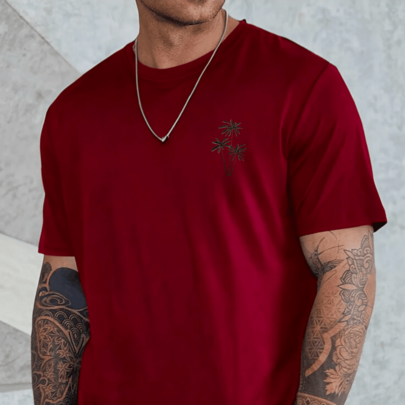 Camiseta Masculina De Praia Estilo Casual Lançamento 100% algodão