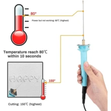 Juego de herramientas de corte manual tipo bolígrafo, cortador eléctrico de alambre caliente para cera, espuma y plástico de 10 cm - Azul - Ver 5