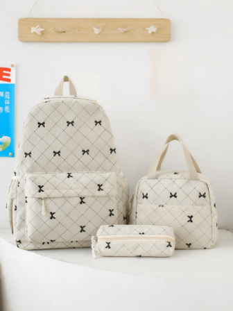 3-delars set med manchester, moderiktig rosett, minimalistisk, bärbar och mångsidig kostym, lämplig för olika tillfällen