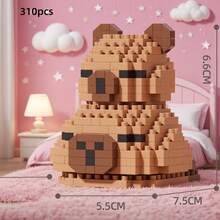 2288pcs Sakura Capybara-San Micro Particle Building Block Set, High Difficulty Assembly Blocks, Sakura Building Blocks Set, Capybara-San Building Blocks Set, Home Decor, Creative Building Block Display, Holiday Gift, Home Decor, Living Room Decor, Desk Decor, Adult Building Blocks Set, Christmas Gift, New Year Gift, Birthday Gift - Sakura Kapibala Hut - View 21