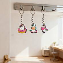 10Pcs/Set Of PVC Unicorn Keychains, Cute Cartoon Keychains, Party Gifts, Gift Bags, Fillers, Birthday Party Supplies