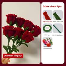 100支/312支红色玫瑰花束套装，升级版DIY手工套装，适用于母亲节、情人节、毕业典礼、家居装饰及各种节日 - 彩色 - 查看 8