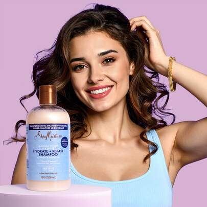 Shea Moisture Shampoo para rizos repara hidrata revitaliza cabello rizado seco quebradizo con miel manuka y yogur botella 384ml fórmula natural suaviza definición brillo cuidado capilar