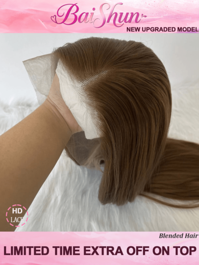 200% Dichte Perücke mit 5x5 Spitzenfrontal, 26 Zoll gerade brasilianisches Echthaar-Perücke, 5x5 Zoll vorgeschnittene und vorgezupfte Perücke mit Baby-Haaren, glueless gerade Echthaar-Frontal-Perücke für Frauen, 4# Schokoladenbraun, 13x4 13x6 HD Lace Front Mischung