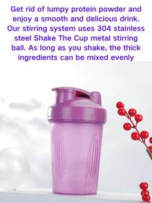 A Purple Protein Shaker Bottle  Shaker Bottle 400ml With Blending Ball 400ml Sport Water Bottle Gym Shaker Bottle Shaker Cups For Protein Shakes 400 Mseveral Colors Available Sports Shaker Water Bottles Dishwasher  Shaker Cups For Protein Shakes Shaker Bottle Perfect For Protein Shakes And Pre Workout Sports Fitness Protein Powder Water Cup Portable 400ml Transparent Hand Cup Plastic With Scale Shaker Cup - 紫色 - 查看 8