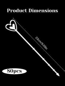 80 piezas - Soporte de flor de plástico con forma de corazón, Soporte de tarjeta de posición de flor de plástico, Soporte de etiqueta de flor con forma de corazón para recuerdo de foto, Adecuado para decoración de ramos, decoración de soporte de flores para bodas, soporte de fotos, decoración de soporte de flores - transparente - Ver 6