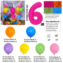 Bóng bay huỳnh quang số 0-9 40 inch, bóng bay số neon màu hồng, thích hợp cho tiệc sinh nhật, tốt nghiệp, đám cưới, kỷ niệm, giáng sinh, năm mới, trang trí tiệc phát sáng, chụp ảnh tự động - Hồng - Xem 37