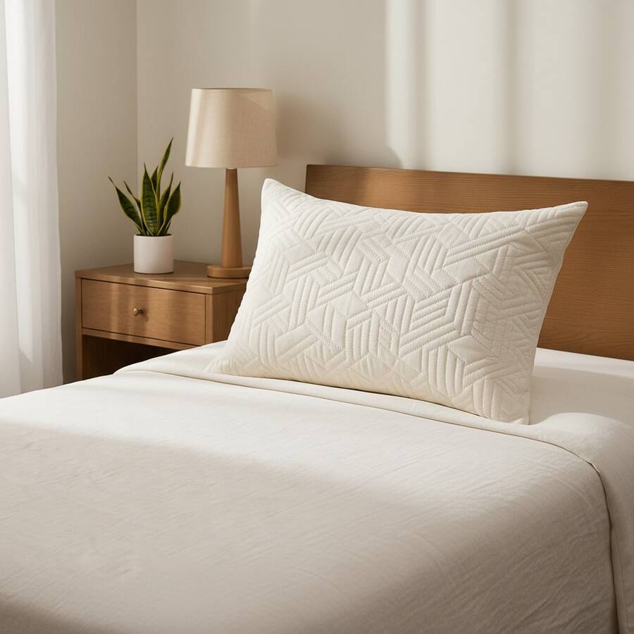 Renewable Fibers Filled Pillow with Breathable Cover– 50x70 cm – 1000g – Suitable for bed, sofa, living room, bedroom, office, decorative pillow. - 白色 - 查看 1