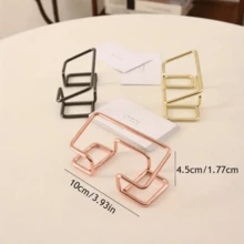1pc Premium Metal Business Card Holder, Desktop Display Stand, Phone Holder, Office Desk Accessory, Minimalist Design, Transparent, Suitable For Office And Home Organization, Business Card Holder, Cute Metal Card Storage Box, Unisex Office Desk Accessory - Multicolor - View 5