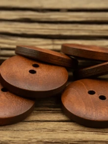 10pcs 15/18/20/23/25mm Wooden Buttons, Natural Round Edge Wood Buttons For Coat, Shacket - Multicolor - View 3