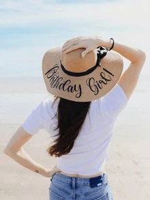 1pc Customized Embroidered Breathable Sun Hat/Visor Hat, Suitable For Outdoor Activities, Fitness, Travel, Bachelorette Party, Bridesmaid Beach Hat, Mother's Day Gift - Multicolor - View 8