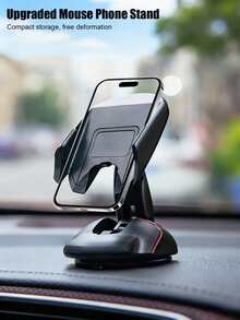 车载手机支架，仪表盘吸盘式多功能通用车载鼠标式创意手机导航支架，可折叠迷你车载仪表盘固定支架，360°旋转手机支架 - 彩色 - 查看 1