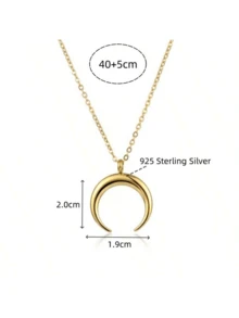 925纯银简约优雅月亮项链，精致小巧，适合日常通勤、约会、朋友聚会、宴会、派对、旅行等场合佩戴。