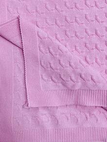 Premium Hypoallergenic Knitted Baby Blanket - Soft Touch, Style And Comfort In Every Detail - Pink - View 3