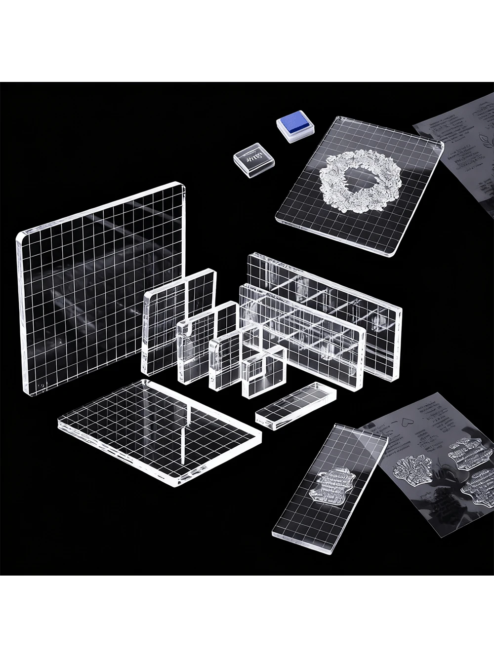 CYFUN DESIGN 1/9Pcs DIY Transparent Seal Stamp Block For DIY Scrapbooking Clear Photo Album Decorative Back To School,Back To School,School Supplies