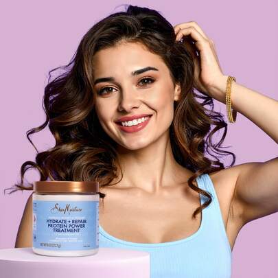 Shea Moisture Tratamiento hidratante y reparador con miel de Manuka y yogurt, mascarilla capilar rica en proteínas, restaura y mantiene rizos suaves, ideal para cabello dañado, seco o rizado, hidratación natural, nutrición y regeneración, cuidado capilar profesional