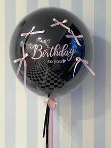 2 sets de ballons en latex rose/blanc/noir de 45 cm avec rubans, nœuds papillon DIY, pour petite amie, décoration d'ambiance pour demande en mariage - Noir - Voir 2