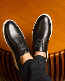 Men's Oxford Dress Shoes Maximus Genuine Leather Stylish Business Party Church - 黑色 - 查看 4