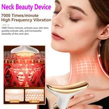 多功能面部按摩器，抗皱抗衰老颈部紧致仪，紧致面部塑形工具，男女皆宜 - 白色 - 查看 2