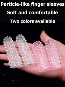 女性G点指套 – 柔软硅胶颗粒水晶狼牙设计，纹理挑逗手指按摩玩具，适合女性，情侣亲密游戏和前戏，成人用品，带来感官刺激和放松愉悦 - 彩色 - 查看 4