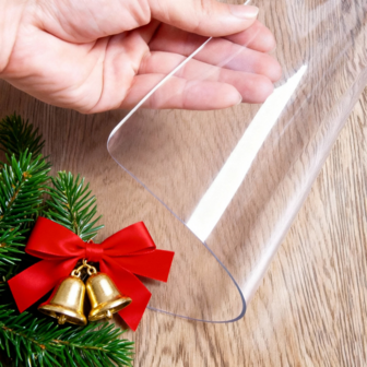 Przezroczysty obrus z PVC o grubości 0,25 mm, odporny na zarysowania i wysoką temperaturę, ochronny na blat stołu, odpowiedni do domu, hotelu, stołu jadalnego, stolika kawowego i użytku domowego