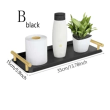 Bathroom Towel Rack, Bathroom Towel Rack Tray, Guest Towel Rack With Golden T-Shaped Handle, Towel Tray, Suitable For Desktops, Kitchen - Multicolor - View 7