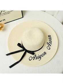 1pc Customized Embroidered Breathable Sun Hat/Visor Hat, Suitable For Outdoor Activities, Fitness, Travel, Bachelorette Party, Bridesmaid Beach Hat, Mother's Day Gift - Multicolor - View 11