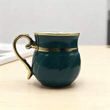 8pcs/6pcs European Style Porcelain Tea Set With Pearl Glaze - Green Ceramic Tea Pot And Sugar & Creamer Pitcher, Delicate Tea 6 Cups , Suitable For Daily Life