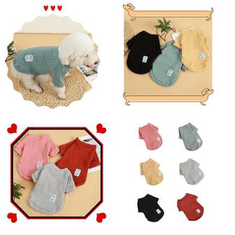 1pc New Autumn/Winter Knitted Sweater Base Layer, Cat Warm Top Pet Apparel, Teddy/Poodle/Kitty Classic Cable Knit Pullover, Cross-Border Casual Warm Dog Clothes High Collar Dog Sweater