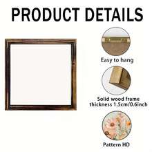 1pc 2D Flat , Country Olive Kitchen Still Life Wooden Sign, 8x8inch Frame Country Pottery Art - Floral Plant Decorative Wall Art Poster, Suitable For Home Office, Farmhouse Decoration, Ideal Housewarming Gift For Family And Friends, Farmhouse Wall Art |   Country Decor |   Natural Wood Surface, Olive Decoration - 彩色 - 查看 4