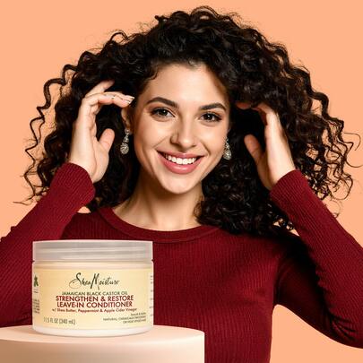 Shea Moisture Tratamiento Acondicionador Sin Enjuague, con Aceite de Ricino Negro de Jamaica, Acondiciona, Antifrizz, Fortalecedor, Protege contra puntas abiertas, Protege de roturas, Restaura, Suaviza