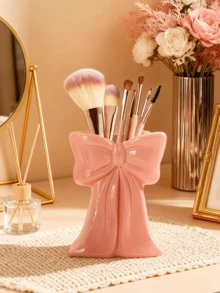 1pc Cute Bow-Shaped Pen Holder - Desktop Organizer Of Makeup Brushes And Office Supplies, Elegant Makeup Brush Storage, Perfect For Creative Decorative Designs For Girls, Students And Girls