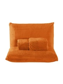 Plush Soft Blanket 3-Piece Sheet Set King Size/Queen Size/Standard Double/Single - With Elastic - 紅陶 - 查看 2