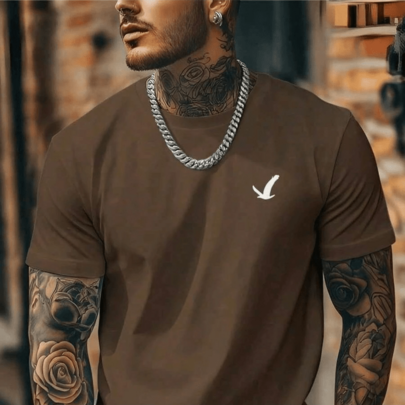 Camiseta Masculina de Aguia Camisa 100% Algodao Gola Redonda
