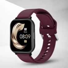 1 件男女通用舒适硅胶表带智能手表，升级版配备无线通话、计步器、卡路里计数器、运动追踪、多种运动模式、远程摄像头、音乐控制、闹钟、通知、180mAh 锂离子电池、1.83 英寸全屏触摸显示屏，兼容 Android 和 IOS，适合作为节日礼物