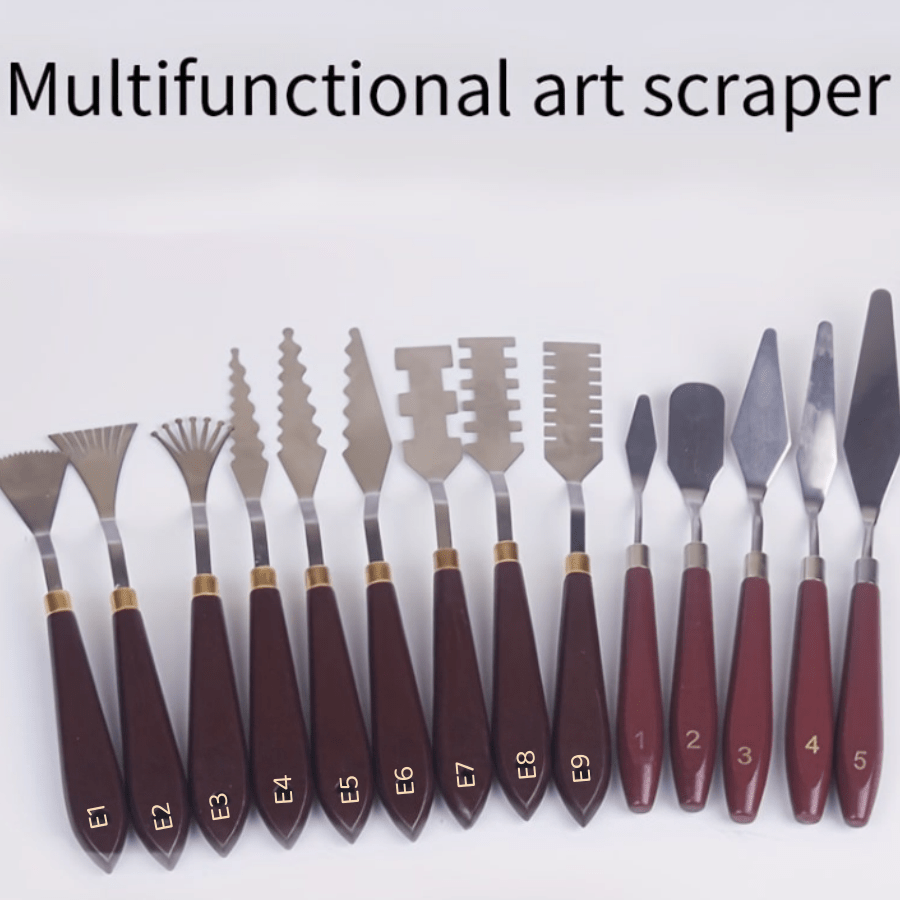 New 5 Special-Shaped Oil Painting Shovels New Type Color Mixing Shovels Oil Painting Acrylic Scraper Texture Shovels Special-Shaped Blade For Color Mixing In Art Painting