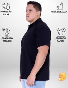 Men's Polo Shirt With Pocket, Basic Casual Summer Style, Regular Fit, Embroidered, Double Button. - màu đen - Xem 2