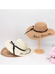 1pc Customized Embroidered Breathable Sun Hat/Visor Hat, Suitable For Outdoor Activities, Fitness, Travel, Bachelorette Party, Bridesmaid Beach Hat, Outdoor Party, Camping, Hiking, Beach, Bridal Shower, Mother's Day Gift, Honeymoon, Bridal Party Hat - Multicolor - View 8