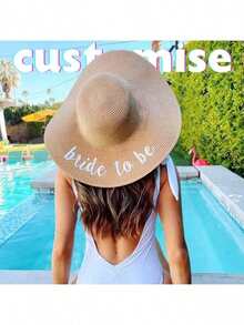 1pc Customized Embroidered Breathable Sun Hat/Visor Hat, Suitable For Outdoor Activities, Fitness, Travel, Bachelorette Party, Bridesmaid Beach Hat, Outdoor Party, Camping, Hiking, Beach, Bridal Shower, Mother's Day Gift, Honeymoon, Bridal Party Hat - Multicolor - View 9