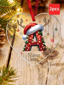 1-2 قطعة من الزينة المخصصة لعيد الميلاد، قلادات أكريليك، زخارف اسم متوفرة. مناسبة للتعليق على أشجار عيد الميلاد، تتميز بأنماط عيد الميلاد، تصاميم الحروف، ونص قابل للتخصيص. مثالية للديكورات الخارجية والداخلية وحفلات الأعياد. زخارف ملونة، كرتونية، جميلة، شفافة، ودافئة، هدايا شخصية مثالية للآباء والأمهات والأبناء والبنات والأصدقاء والزملاء. خيار مثالي لعيد الميلاد