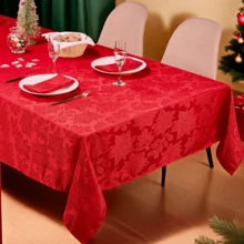 1pc Table Cloth Rectangle Table,Fitted Tablecloth,Waterproof Table Cloth,60 X 84 Inch,Polyester Tablecloth,Rectangle Tablecloth,Red Christmas Tablecloth,Tablecloths For Rectangle Tables