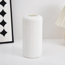 This Vase Is Made Of Plastic Composite Material, With A Ceramic-Like Appearance That Is Not Easily Broken. It Stands 7.8 Inches (About 20 Cm) Tall, A Simple Desktop Vase Suitable For Holding Dried Flowers, Reeds Or Artificial Flowers, Making It An Ideal Choice For Home Decor. It Also Has A Bohemian Style, Suitable For Weddings, Banquet Tables And Other Occasions. - Multicolor - View 8