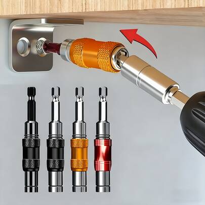 1pc Multi-Angle Extension Rod, Electric Drill Extension Connecting Rod, Universal Crank-Drill Bit Holder Magnetic Rotating Drill Bit Tip Holder Kit, 1/4" Drill Bit Extension Shaft