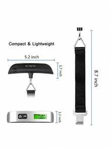 Timbangan Elektronik Portabel, Layar LCD, Berat Maksimum 110 lbs/50 kg, Cocok untuk Koper, Tas Perjalanan, Kapasitas Timbangan - MultiWarna - View 9