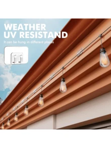 50pcs Transparent And Traceless Light String Hooks, Colorful Light Strings, With Wedding Trinkets, Powerful Suction Cups That Can Be Removed Without Damaging The Wall, Suitable For Indoor Summer And Garden Decoration, Suitable For Garden Light String Decoration On Halloween, Mother's Day, Christmas And New Year's Day, Suitable For Indoor Summer And Garden Decoration - Multicolor - View 11