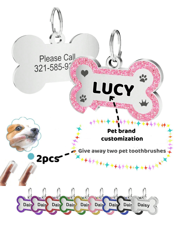 MY Personalized Dog ID Tags For Pets, Customized Engraved Dog Name Tags,Tags Alloy Pendant Tag For Dog Collars Cat Collar Perfect Gift For Your Pet Ornamental,Engraved,Stainless Stylish,Fashion,Colorful,Vintage,Cute,Contracted,Cuties Custom,Unique,Customized,Personalized Pet For Anniversaries,For Birthdays,Customized Pet Supplies,Easy Comfort