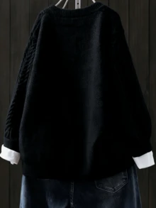 大码女式开衫，纯色优雅成熟知性风，适合圣诞节穿着，长袖百搭大码女式针织毛衣