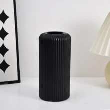 This Vase Is Made Of Plastic Composite Material, With A Ceramic-Like Appearance That Is Not Easily Broken. It Stands 7.8 Inches (About 20 Cm) Tall, A Simple Desktop Vase Suitable For Holding Dried Flowers, Reeds Or Artificial Flowers, Making It An Ideal Choice For Home Decor. It Also Has A Bohemian Style, Suitable For Weddings, Banquet Tables And Other Occasions. - Multicolor - View 10