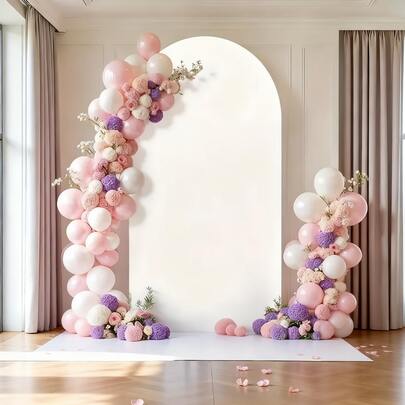 1pc 5.94ft, 6.6ft, 7.25ft Wedding Arch Drape Cover, Double-Sided Stretch Backdrop Curtain For Wedding, Birthday Party, Outdoor Ceremony, Reception, Holiday Decoration, Suitable For Valentine's Day, Christmas, New Year Events And Parties
