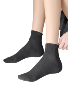 1/6/8/10 Pairs Black & Gray Pattern Unisex Couple Sports Socks, Short Socks, Spring/Summer Holiday Gift - Multicolor - View 2